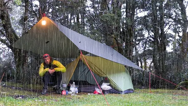 Camping in the rain