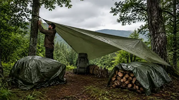 Setting up camp